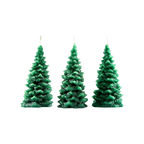 Christmas Tree Candle Trio in Green or Red