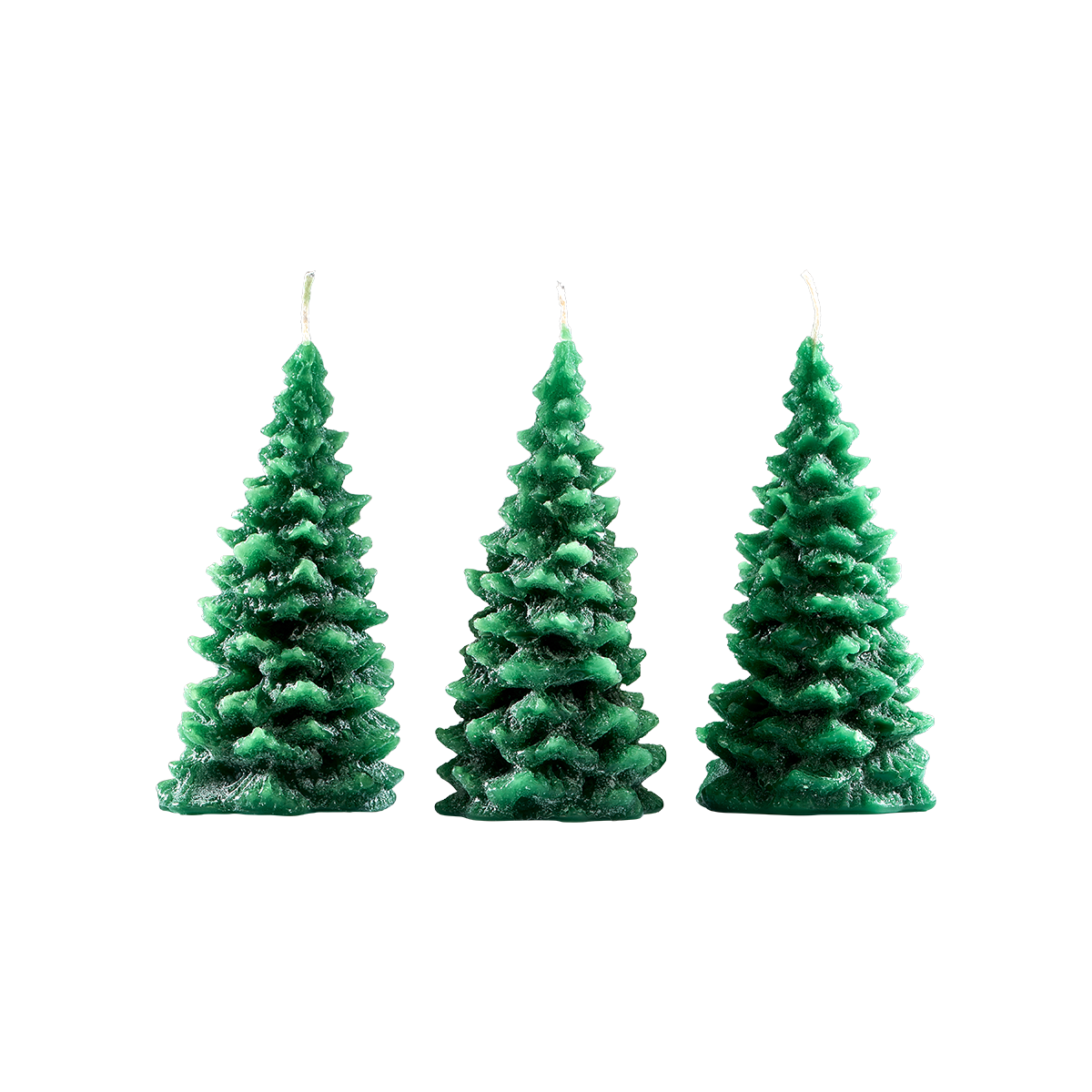 Christmas Tree Candle Trio in Green or Red