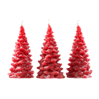 Christmas Tree Candle Trio in Green or Red