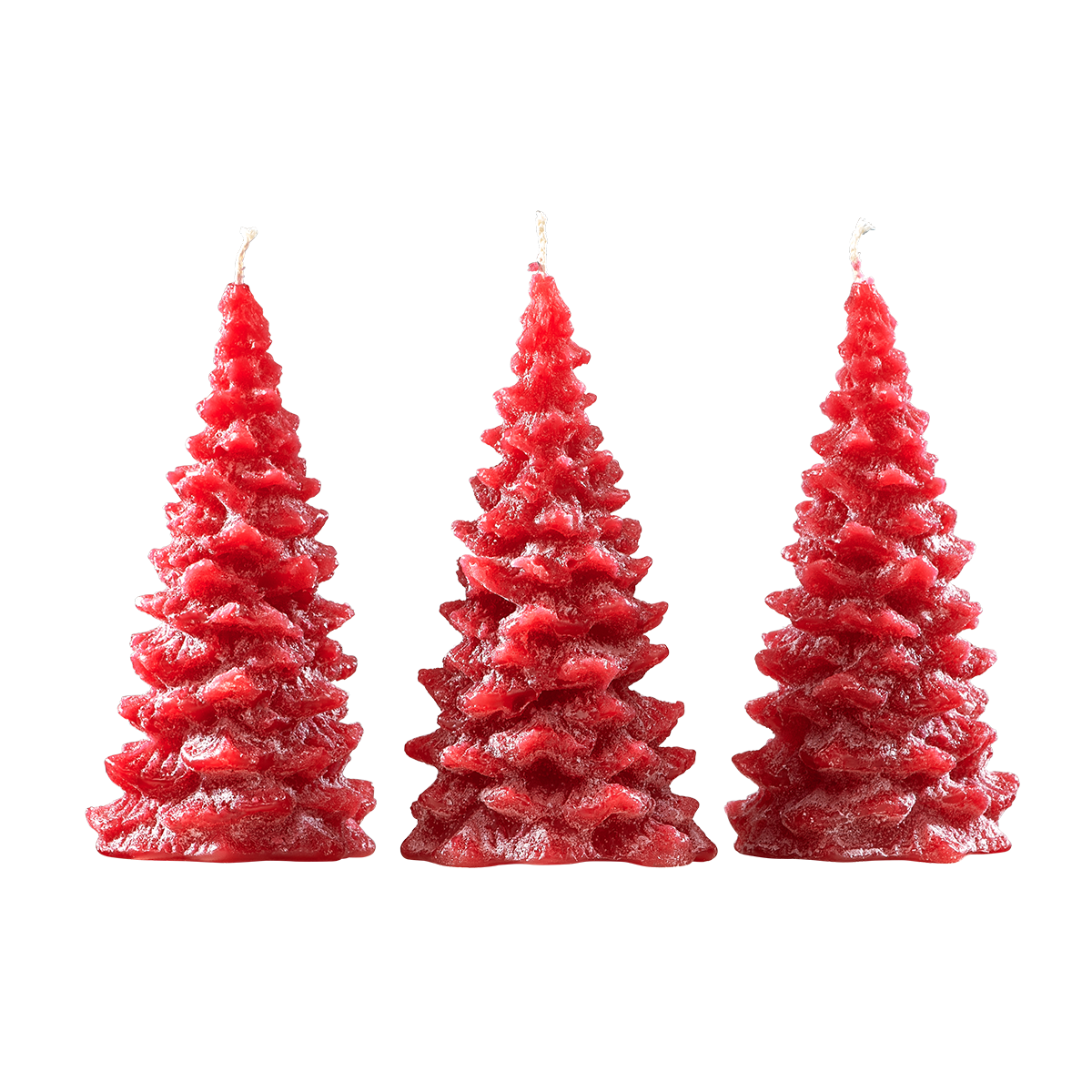 Christmas Tree Candle Trio in Green or Red