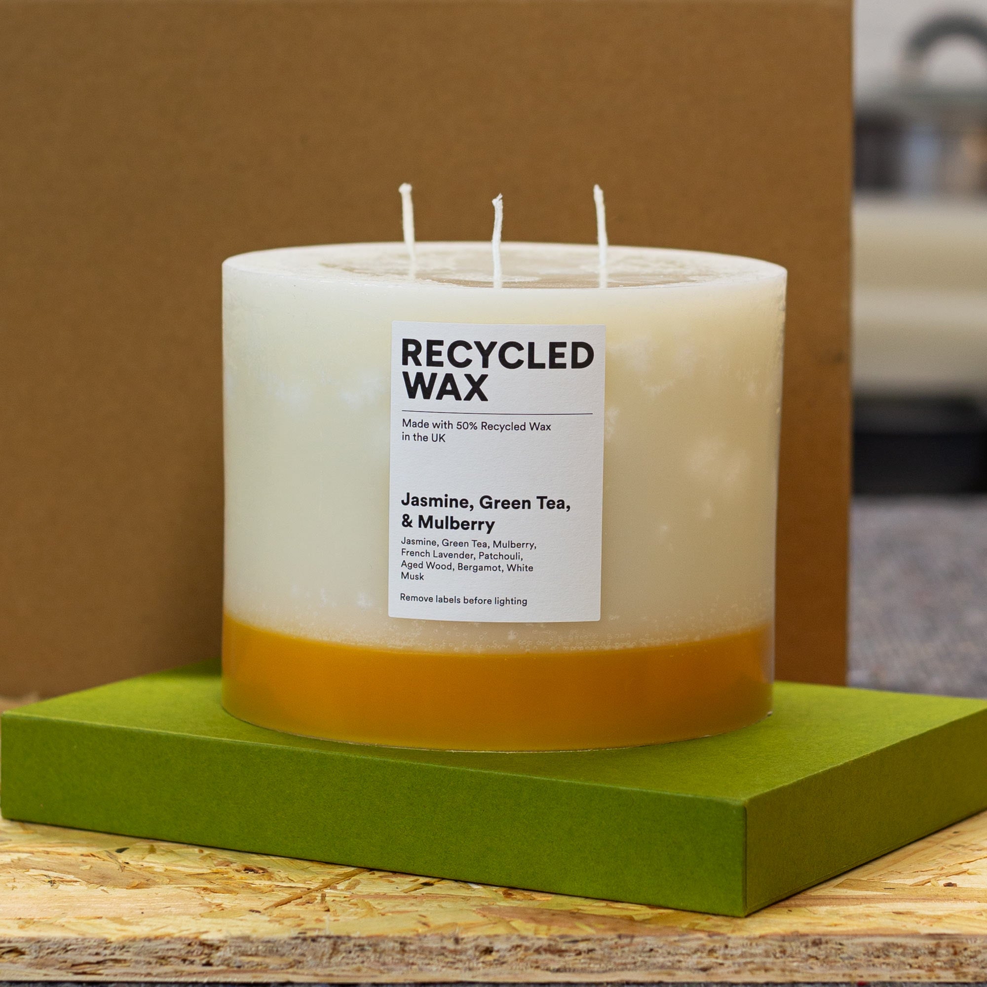 Jasmin, Green Tea & Mulberry 3 Wick Candle
