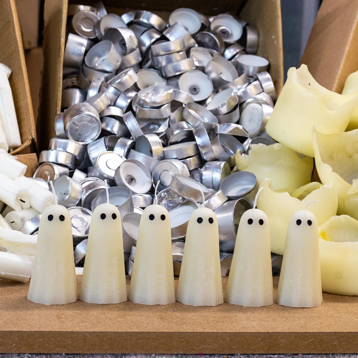 Recycled Ghost Candles - Set of 6