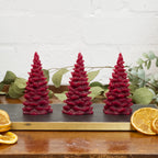 Christmas Tree Candle Trio in Green or Red