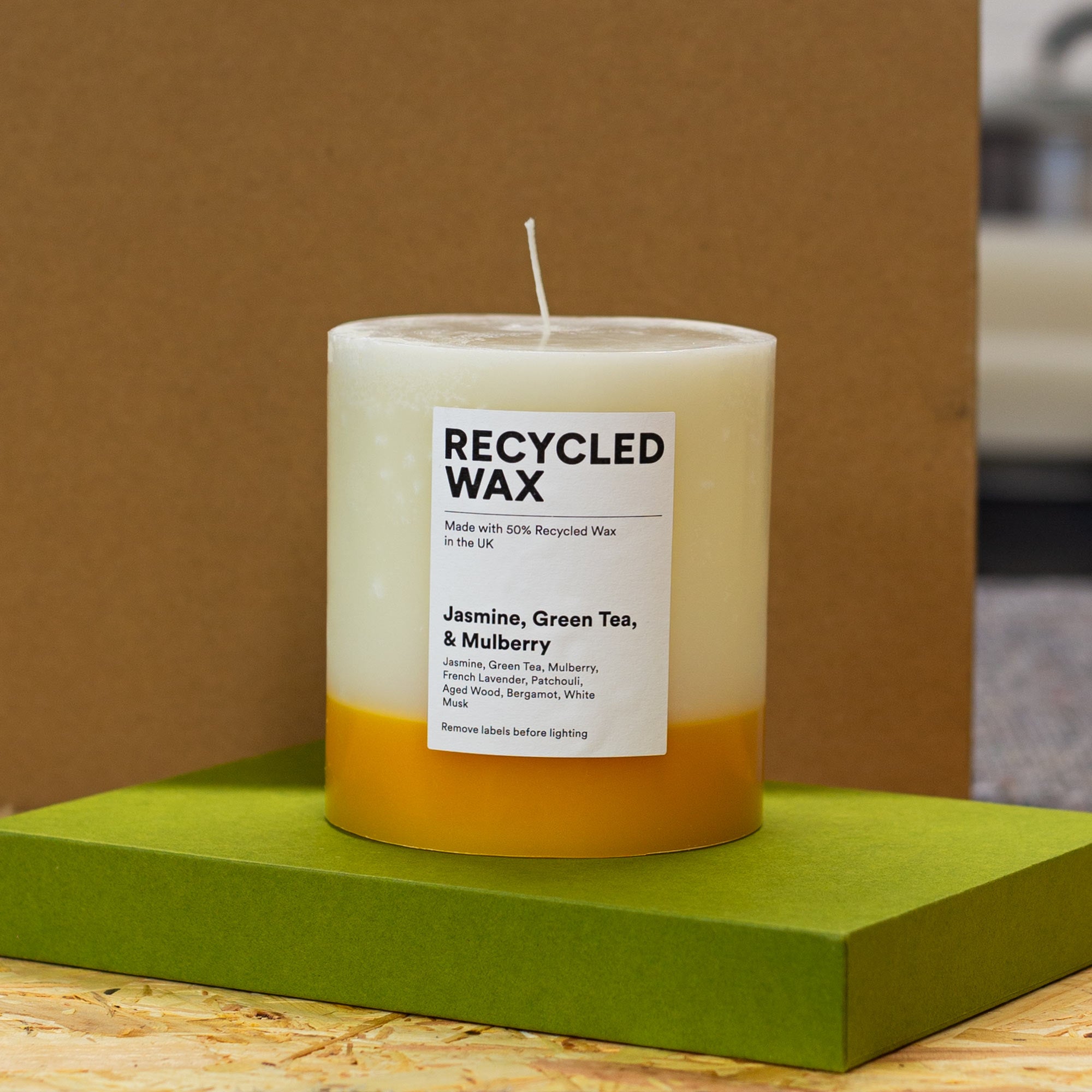 Jasmin, Green Tea & Mulberry Wide Pillar Candle