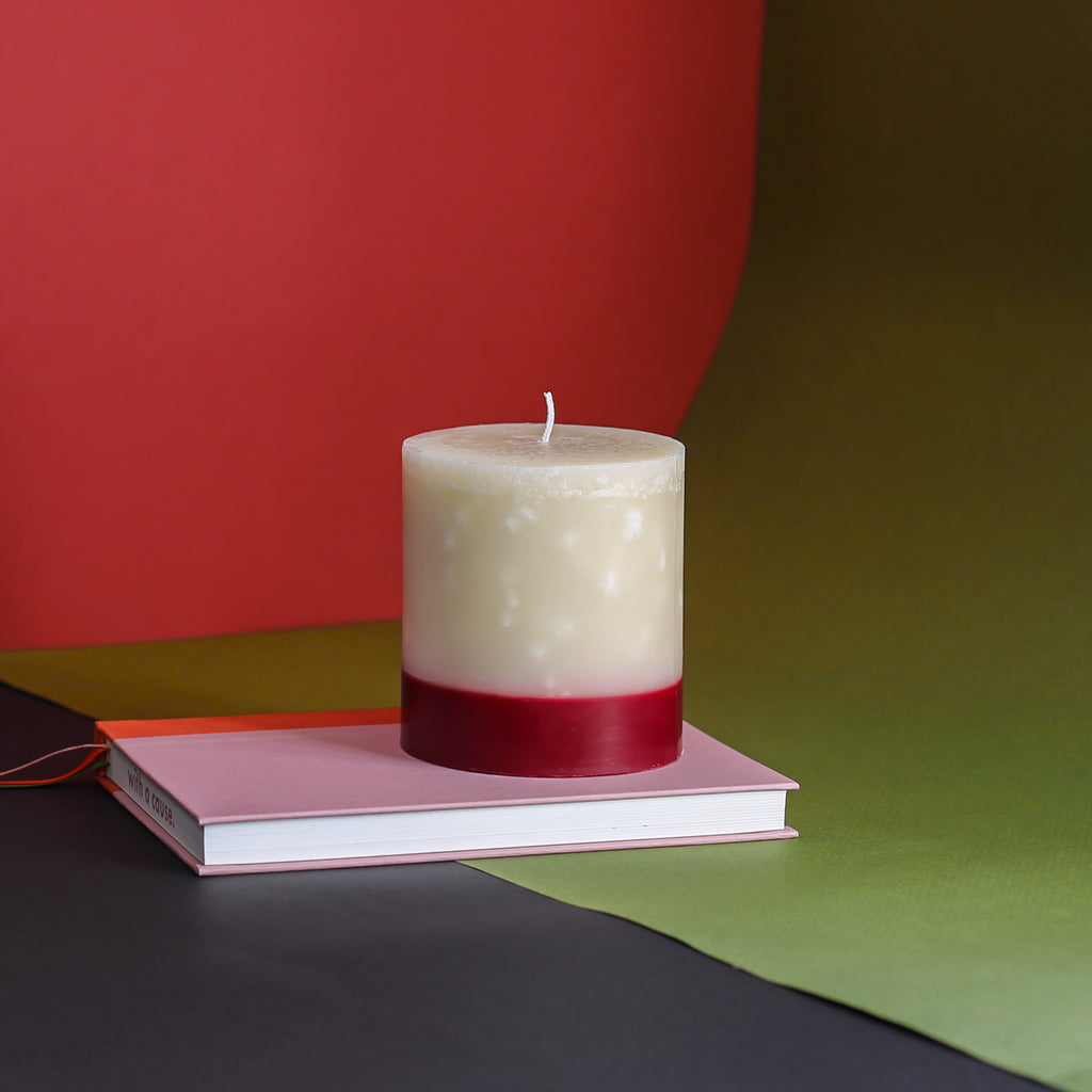 Oudh, Yuzu & Pacholi Wide Pillar Candle